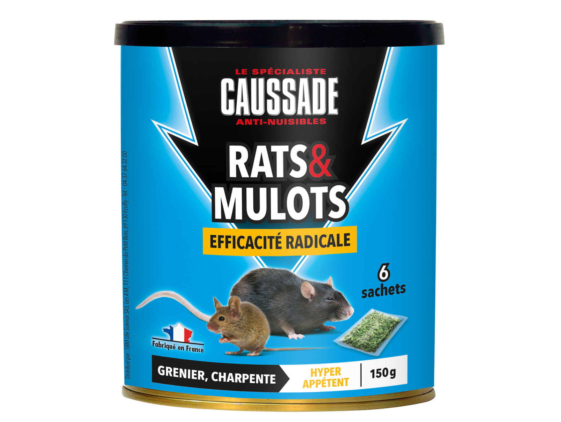 Céréales raticides spécial mulots et rats 6x25g